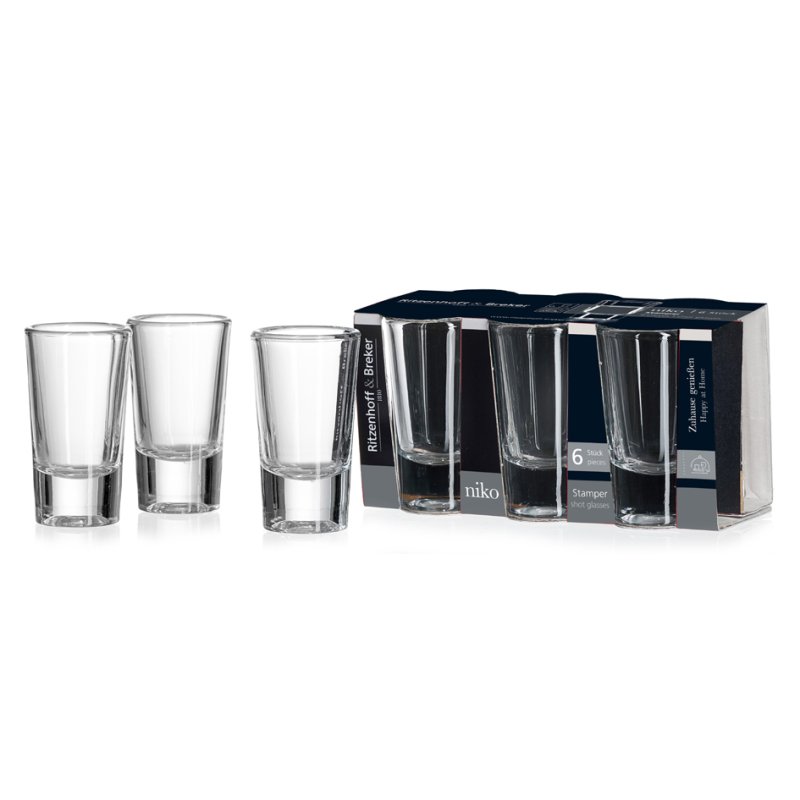 Ritzenhoff & Breker verres à apéritif NIKO, transparent, 30 ml, verre, lot de 6 pièces