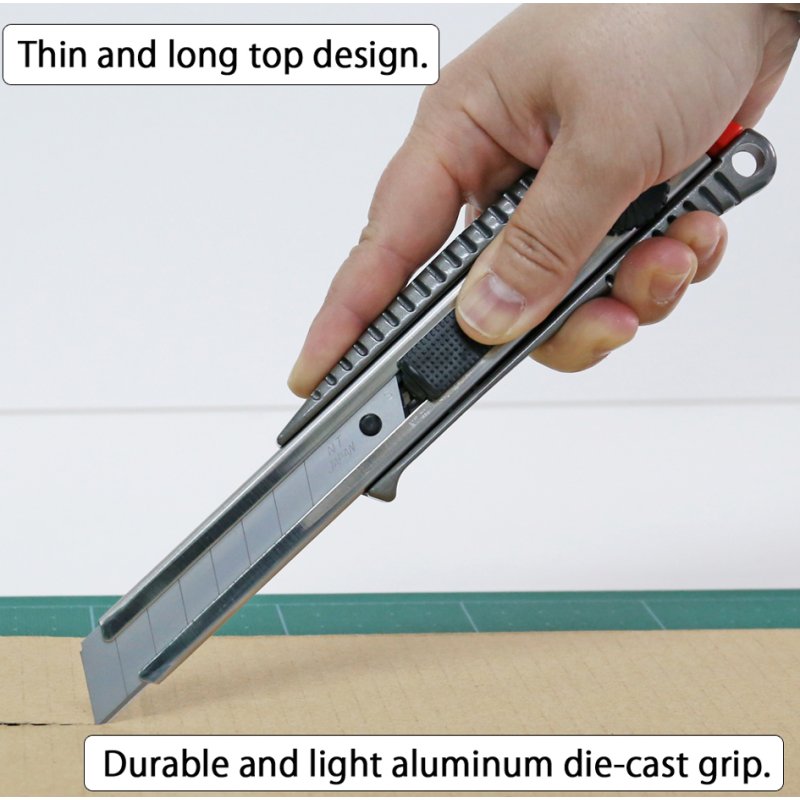 NT Cutter Cutter rétractable SL-700GP, 18 mm, aluminium, anthracite