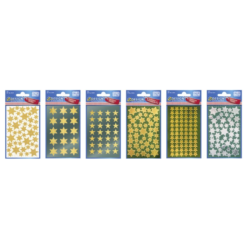 AVERY Zweckform kerstmis-stickers Sterren, glansfolie, goud en zilver, 60 pakjes
