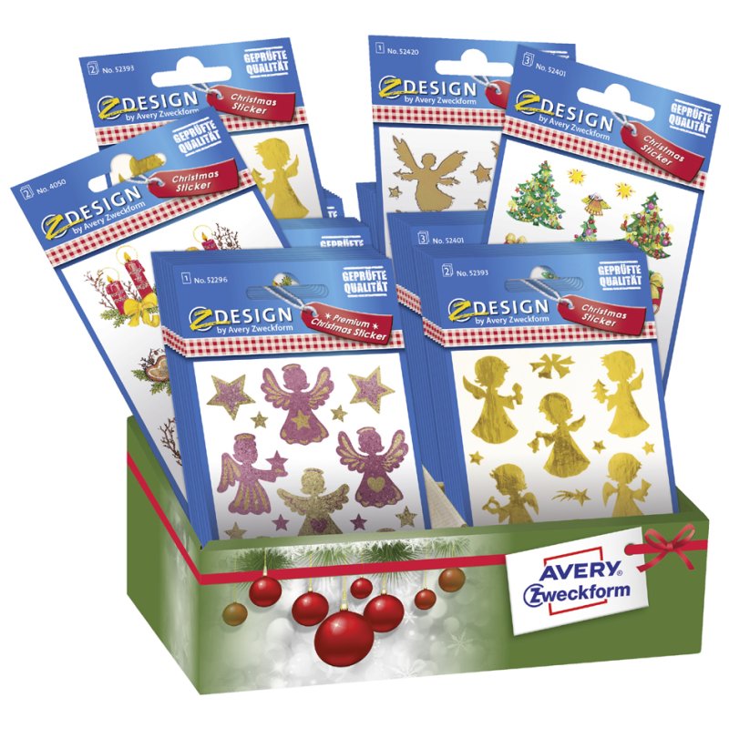 AVERY Zweckform étiquettes de conception Noël autocollants Ange, permanent, 60 petits paquets