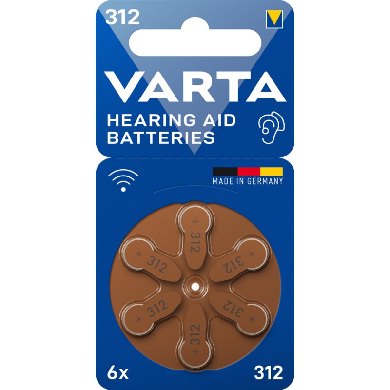 VARTA hoortoestel batterijen 10, zink-lucht, 1,45V, 6 stuks