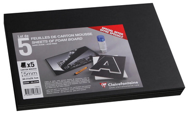 Clairefontaine schuimplaat, A4, 5 mm, zwart