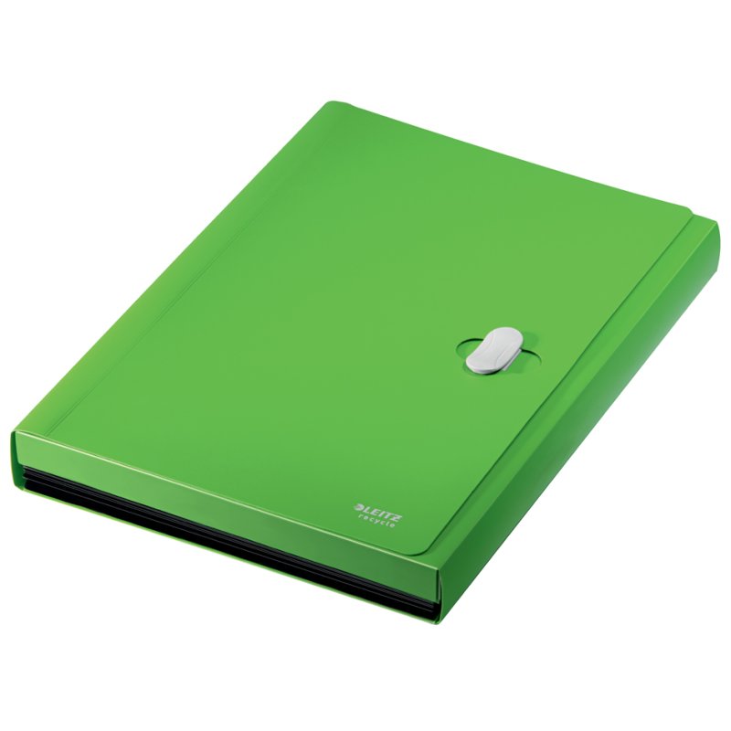 LEITZ Recycle expanding folder A4, 5 compartments with extra storage pocket, yellow