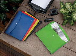 LEITZ documentenmap Recycle A4, blauw, drukknoop, 60 vel