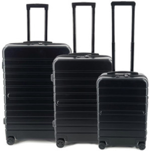 Reiskoffer set, 50% gerecycled ABS, set van 3, zwart