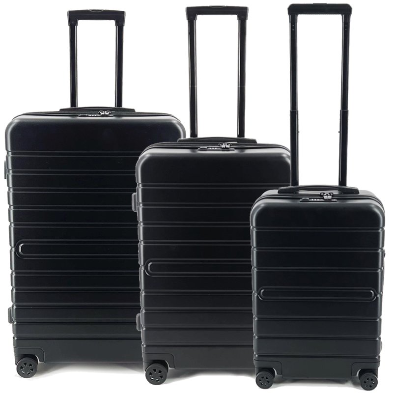 JSA reiskoffer set, 50% gerecycled ABS, zwart, 3 koffers