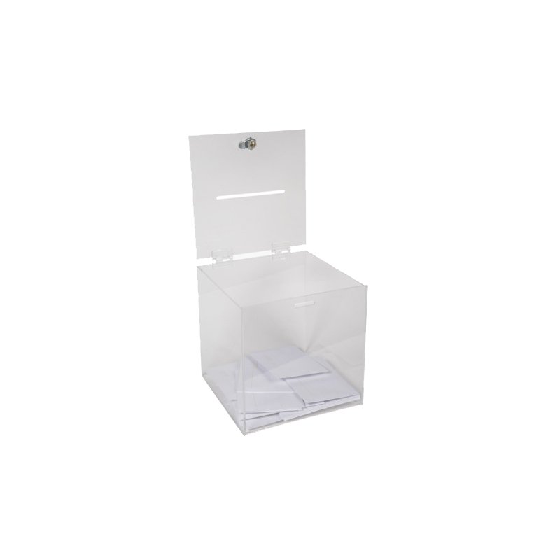EXACOMPTA boîte de rangement acrylique, fermable, transparent, 250×250×250 mm