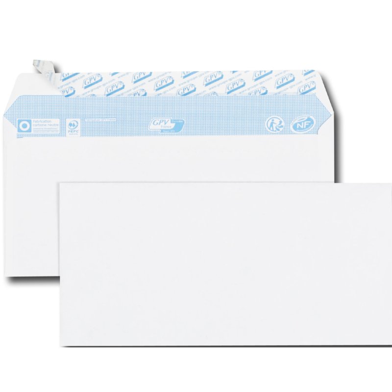 GPV enveloppes avec fenêtre, DL, blanc, 50 pièces