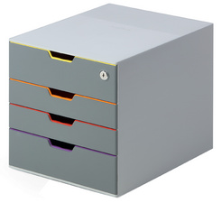 DURABLE ladekast VARICOLOR 4 SAFE, 4 laden, cilinderslot, grijs