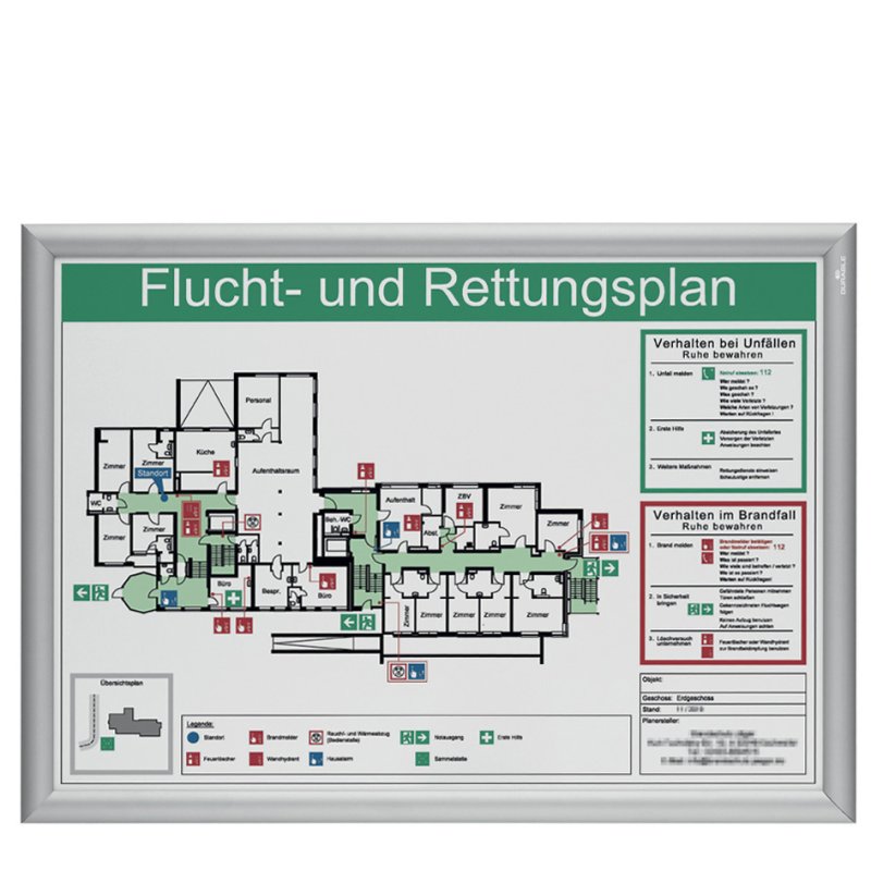 DURABLE porte-document mural A3, profil aluminium 25 mm, argent