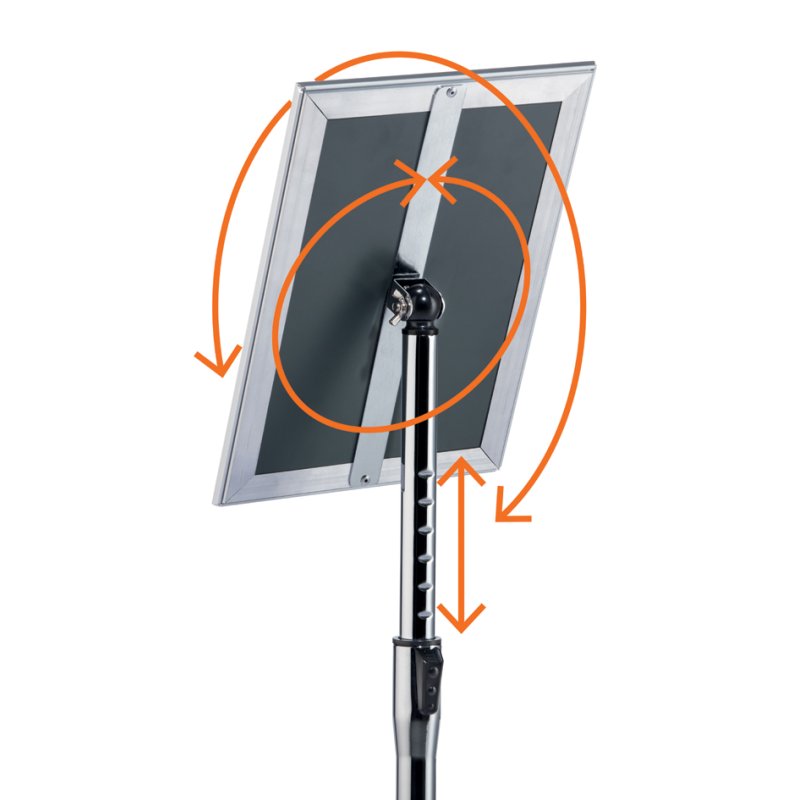 DURABLE porte-affiche sur pied pivotant, argent, hauteur réglable 770-1205 mm