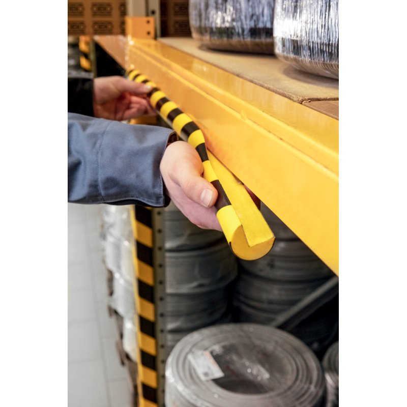 DURABLE profilé de protection d'angle C19, adhésif, noir/jaune, 1 mètre
