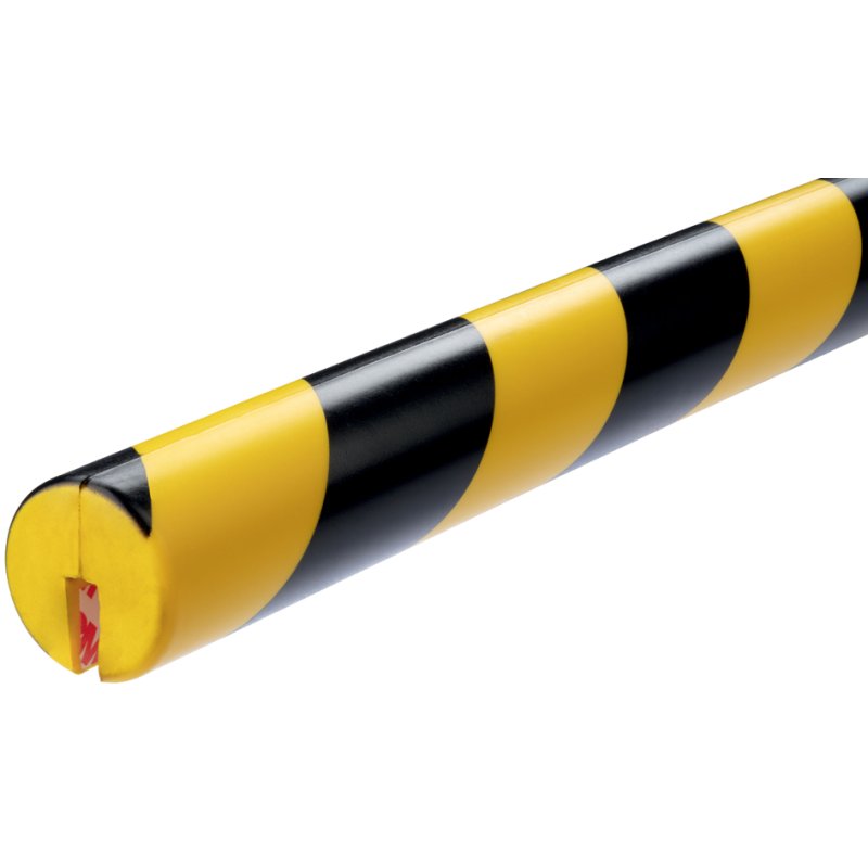 DURABLE kantbeschermingsprofiel E8R, zwart/geel, 1 meter