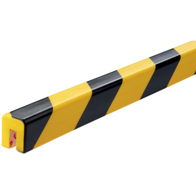 DURABLE kantbeschermingsprofiel E8R, zwart/geel, 1 meter