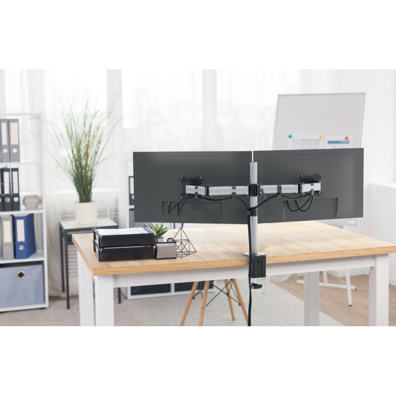 DURABLE monitorarm SELECT voor 2 monitoren, klembevestiging, 27 inch, zilver/zwart
