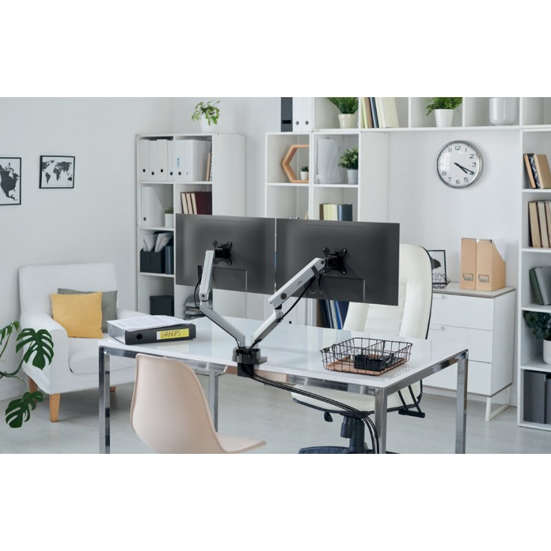 DURABLE monitorarm SELECT PLUS, 2 monitoren, klembevestiging, tot 32 inch