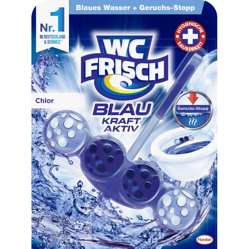 WC Frisch toiletblok, blauw, chloor, 50 g