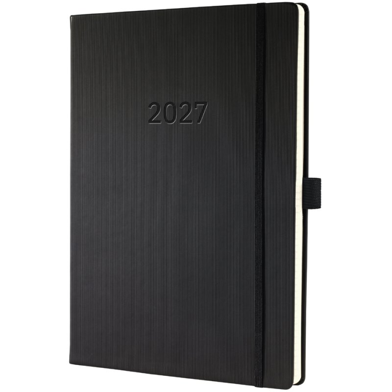 sigel Agenda semaine Conceptum 2027, A4, noir, 225 x 315 mm, reliure rigide