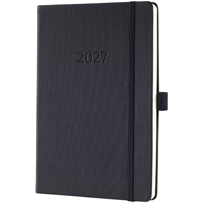 sigel Agenda Hebdomadaire Conceptum 2027, A5, noir, couverture rigide avec élastique