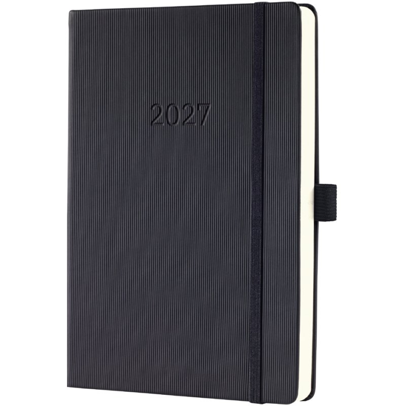 sigel Calendrier de Bureau Conceptum 2027, A5, calendrier journalier, noir, couverture rigide