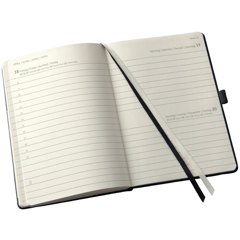 sigel calendrier journalier Conceptum 2027, A6, noir, 400 feuilles