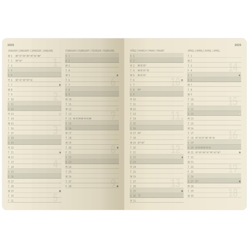 sigel calendrier journalier Conceptum 2027, A6, noir, 400 feuilles