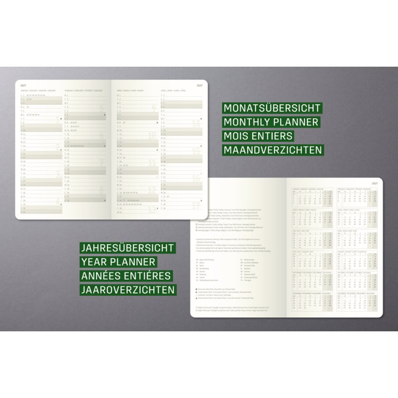 Sigel calendrier de poche Conceptum 2027, A5, 135 x 210 mm, noir