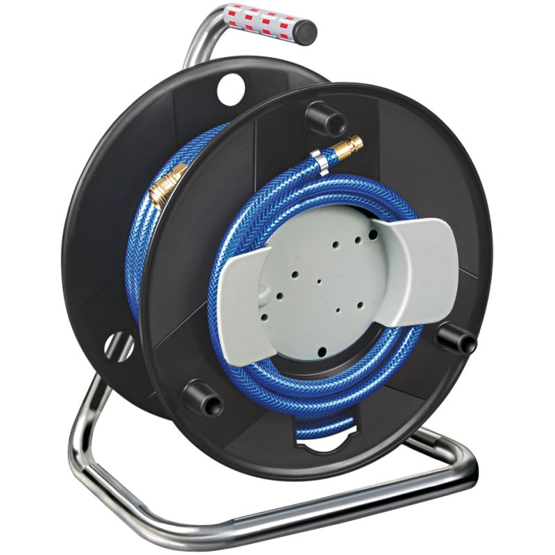 Brennenstuhl compressed air hose reel, 18.5 + 1.5 m, black/blue, 15 bar