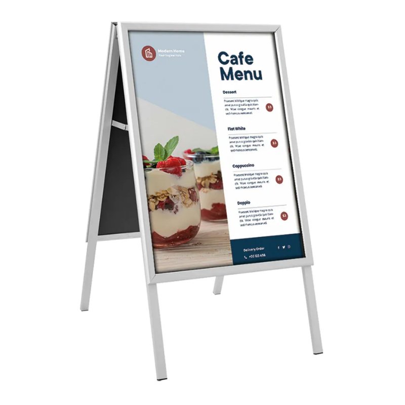EUROPEL plakatstandaard CLASSIC, A1, zilver, 32 mm profiel