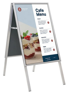 EUROPEL plakatstandaard CLASSIC, A1, zilver, 25 mm profiel