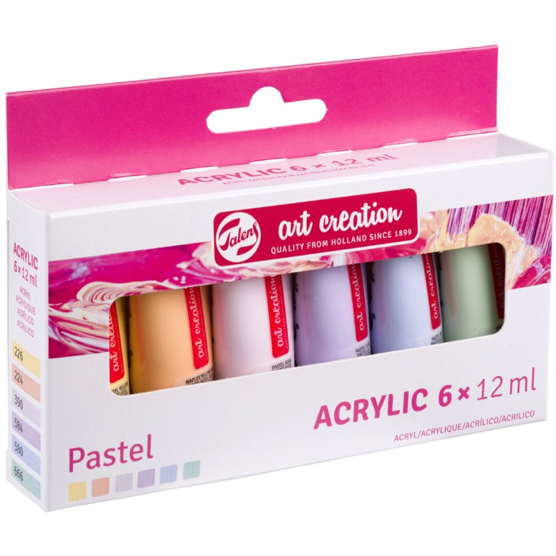 Royal Talens peinture acrylique Art Creation pastel set, 6 x 12 ml, 6 couleurs