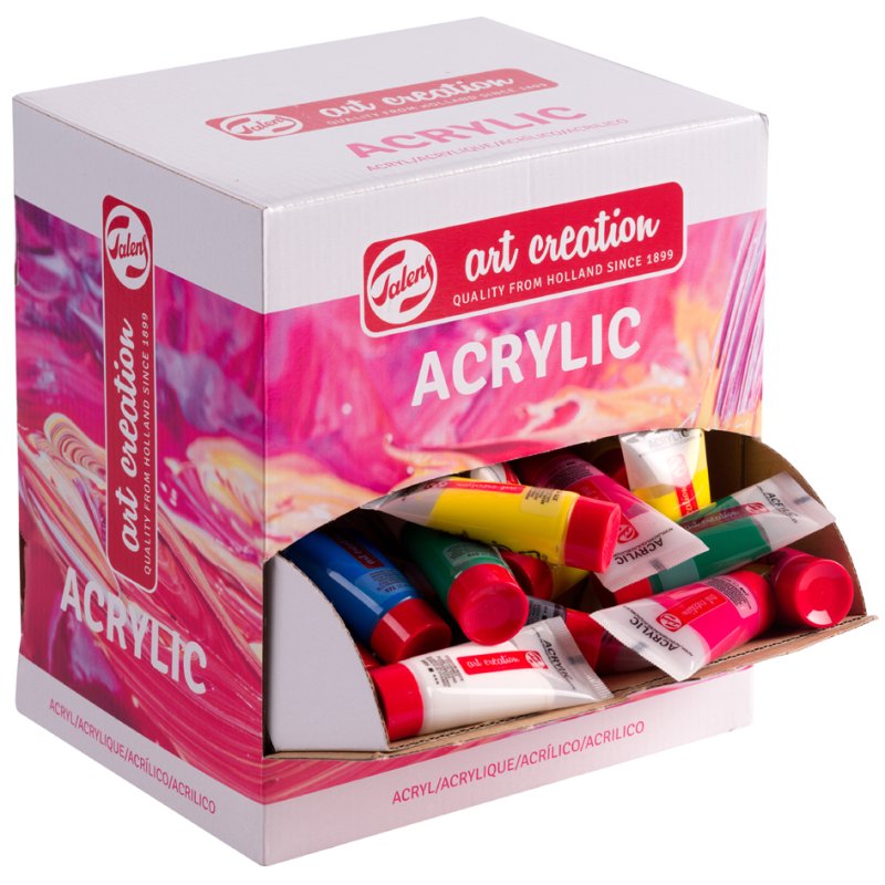 Royal Talens peinture acrylique Art Creation, couleurs primaires, boîte distributrice, 100 pièces