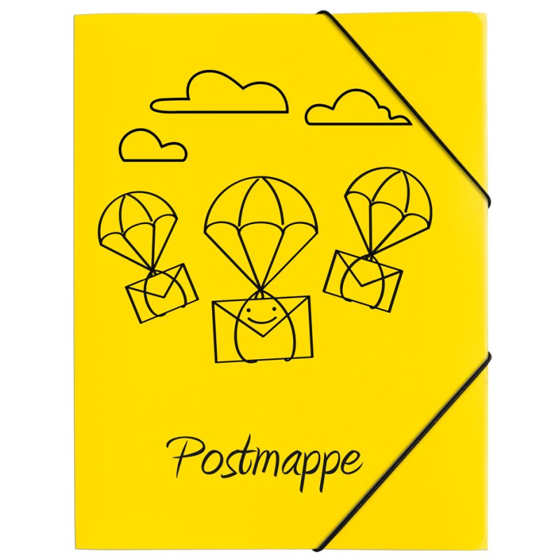 PAGNA postal folder A4, yellow, PP material with corner clips