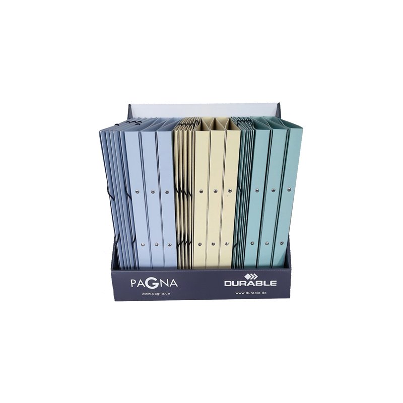 PAGNA ring binders + elastic folders Pastell eco, display, assorted colourful