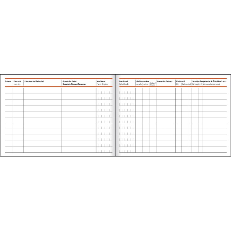 sigel form book mileage log, white, A6 landscape, 430 trips, 3 pieces