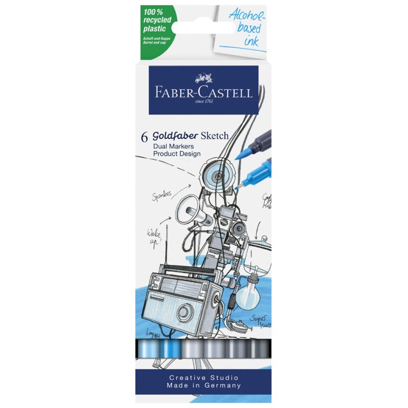 Faber-Castell Goldfaber sketch markers, double-sided, 6 pieces