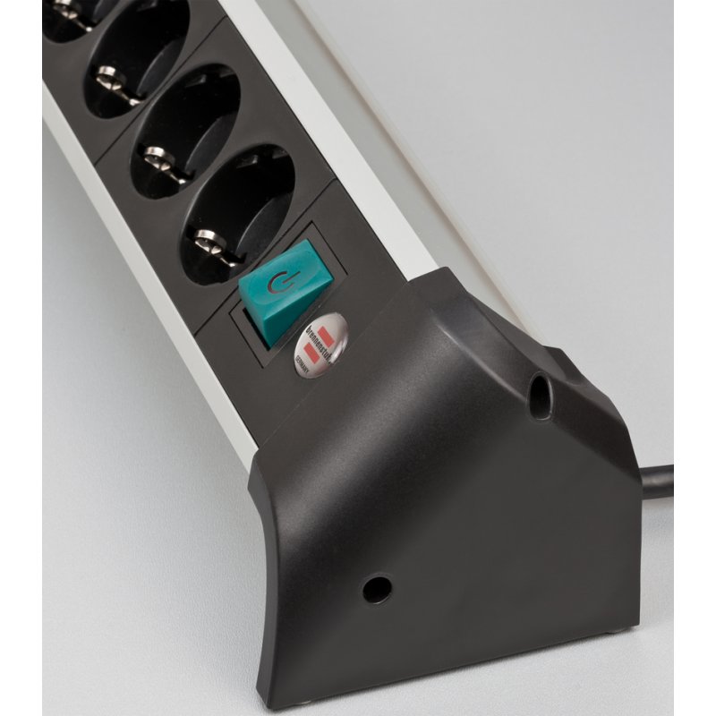Brennenstuhl power strip Alu-Office-Line, black/silver, 4-way, 2× USB-A