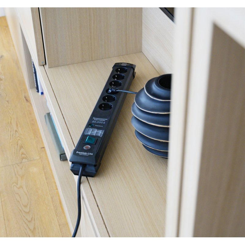 Brennenstuhl power strip Premium-Line, black, 6-way, with switch, 3 m
