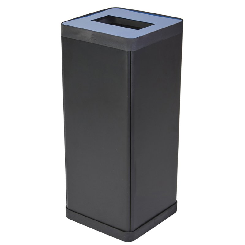 ALBA afvalbak voor papier, zwart/blauw, 50 liter