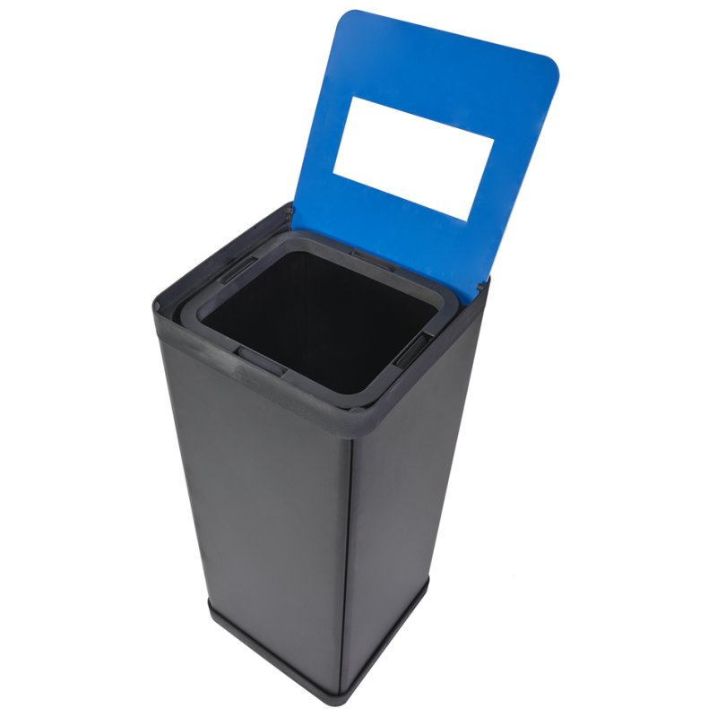 ALBA afvalbak voor papier, zwart/blauw, 50 liter