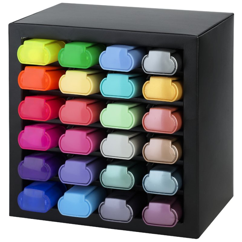 Faber-Castell TEXTLINER highlighters, 24-piece desk set, neon/pastel/metallic