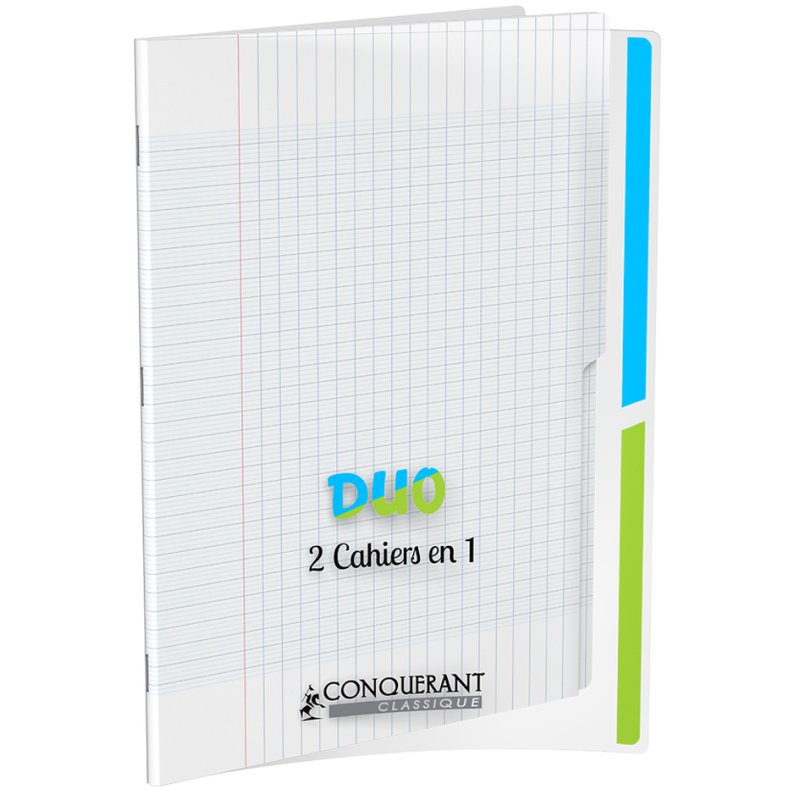 CONQUERANT CLASSIQUE duo-cahier, grand format, ligné, 96 pages
