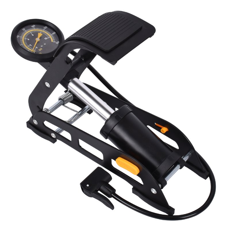 IWH foot air pump, black, up to 10 bar