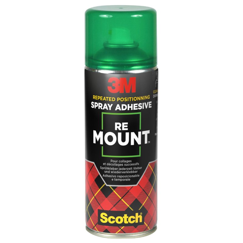 3M Scotch colle aérosol repositionnable RE MOUNT, repositionnable, 400 ml