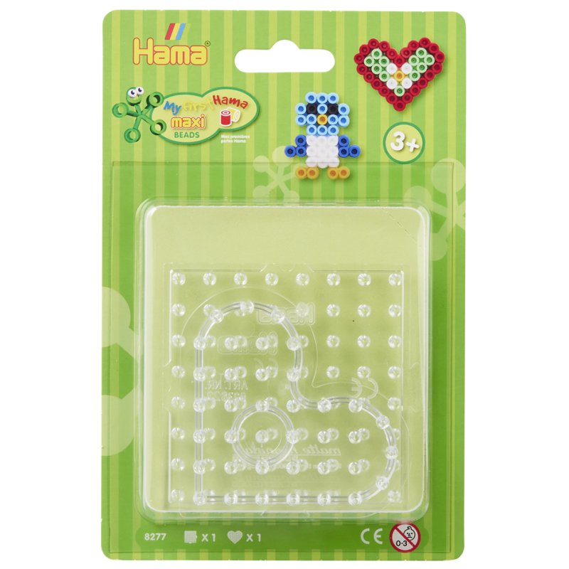 Hama iron-on bead shelf square and heart, transparent, maxi
