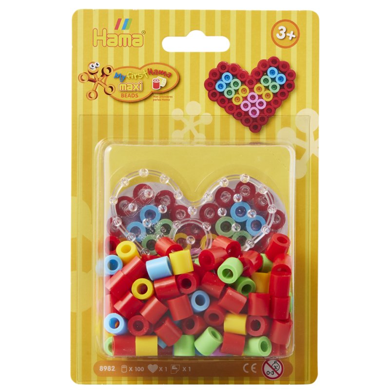Hama large iron-on beads heart motif, 10.0 mm, 100 pieces