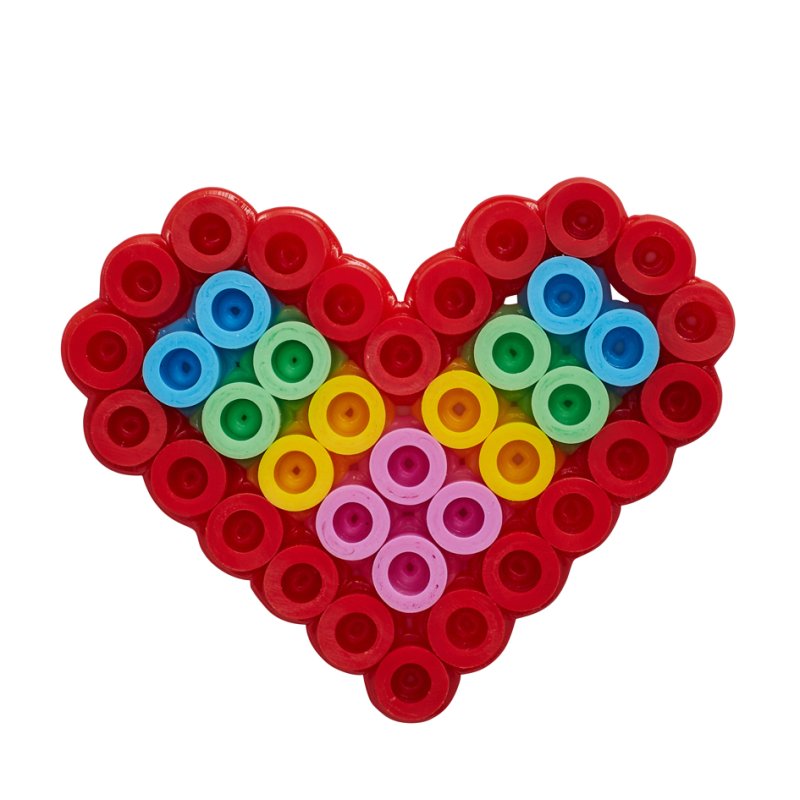 Hama large iron-on beads heart motif, 10.0 mm, 100 pieces