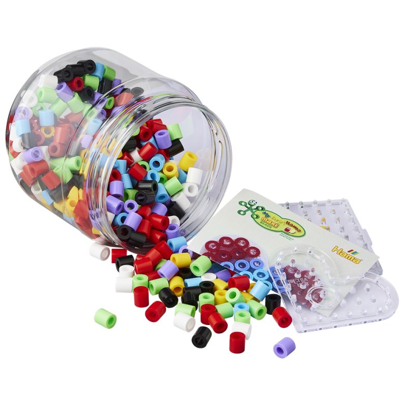 Hama perles à repasser maxi, couvercle vert, 10 mm, 400 pièces