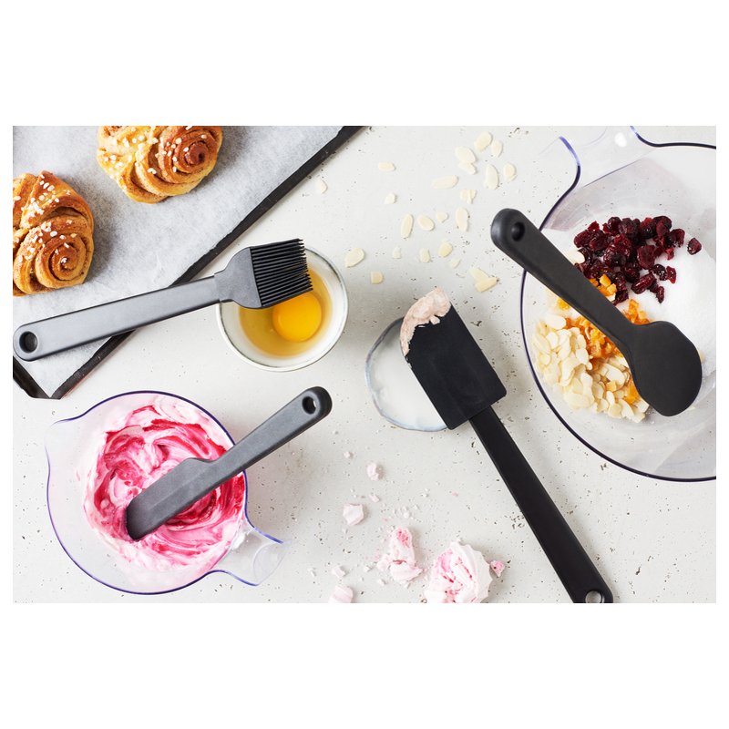 GastroMax siliconen lepel, zwart, 60 mm, hittebestendig 100°C