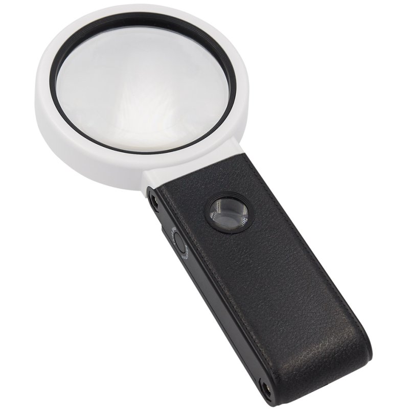 WEDO Loupe LED-UV avec support dépliable, noir/blanc, grossissement 2,5x